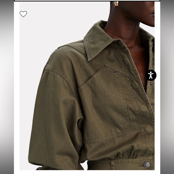 NWT Shona Joy Chiara Utility Mini Dress in Olive Green Army Color Size US 4 - Picture 5 of 10